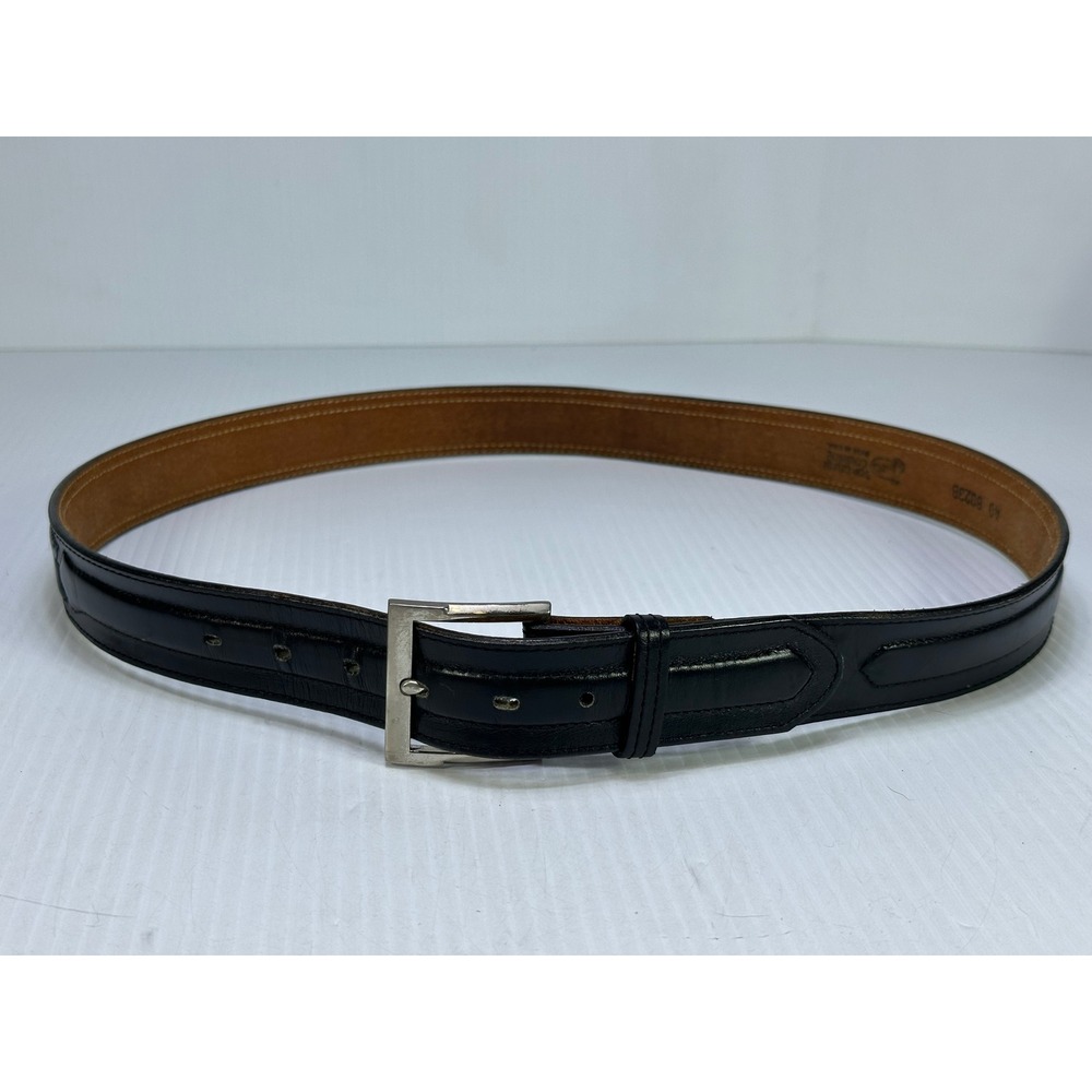 Justin Mens Black Top Grain Cowhide Leather Belt 40 8023B Made in USA